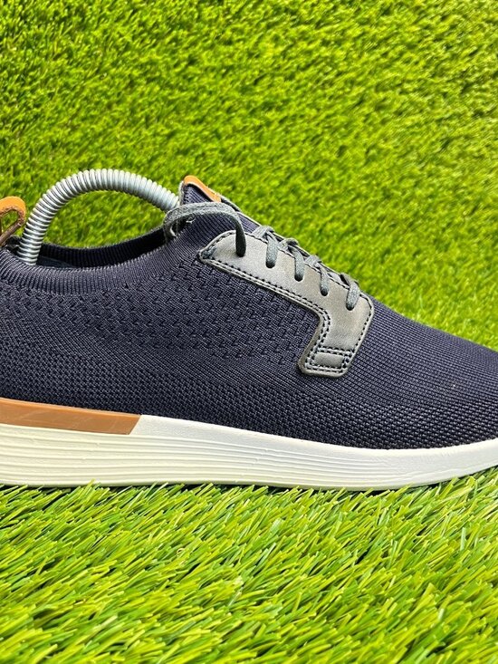 Wolf & Shepherd Swiftknit Mens Size 8 Navy Blue Casual Classic Knit Derby Shoes